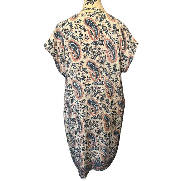 Madewell Flora 100% Silk Tunic Dress Paisley Cottagecore Boho Vacation Large EUC - Picture 5 of 7